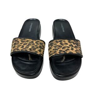Donald‎ J Pliner Fifi Slide Sandals Leopard Print Black Brown Size US 8